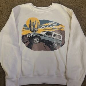 Ford White Crewneck Sweatshirt with Desert Graphic